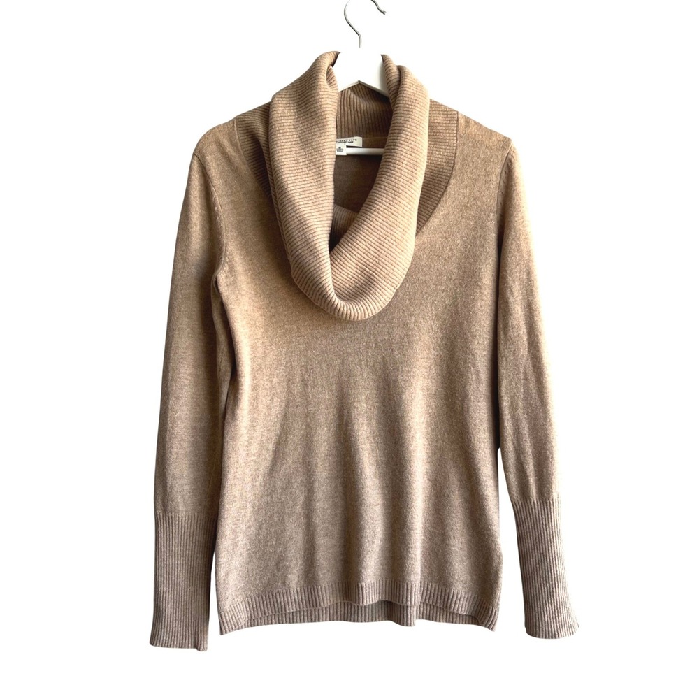 Banana Republic Merino Wool Cashmere Cowl Neck Sweater Tan S/884210-01 Medium